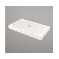 Akmens masas dušas paliktnis LARGO 80x160 balts ar paneli un kājām, BEZ sifona [EN]