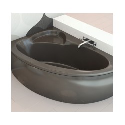 Vanna PICCOLA 158x103cm kreisā ar paneli un sifonu [EN]