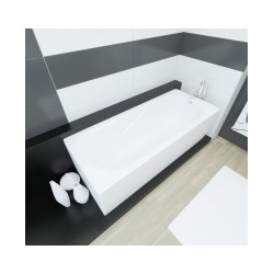 Vanna CLASSICA 180x75cm balta ar paneli un sifonu [EN]