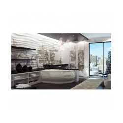 Vanna LAGO kreisā 153x103cm balta ar paneli+sifons [EN]