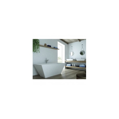 Brīvstāvoša Vanna ERUNNA 1752x805x605mm balta ar noplūdes sifonu. Akmens masa. [EN]