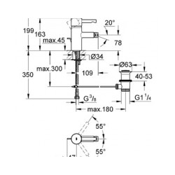 GROHE bide maisītāji Essence ar pārplūdes garnitūru [EN]