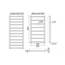 Dvieļu žavētajs TOKIO 800X530/500mm pulēts ner.tērauds MARIO