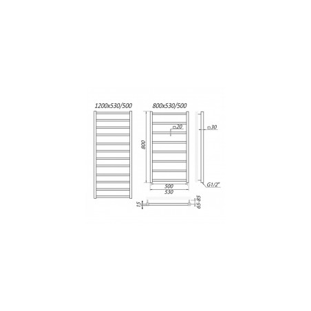 Dvieļu žavētajs TOKIO 1200x530/500mm pulēts ner.tērauds MARIO