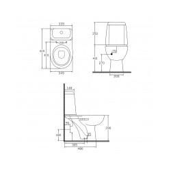 WC Pods RIGA sienas izvads ar skalojamo kasti un vāku, ECE AKCIJA [EN]