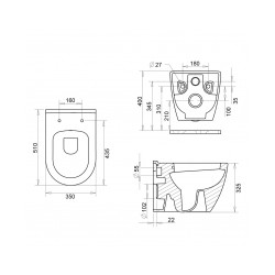 Piekarināmais pods RONDO melnā krāsā ar soft close vāku [EN]