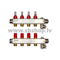 SSM-4F Kolektors 4+4 ar plūsmas mērītāju 1" DANFOSS