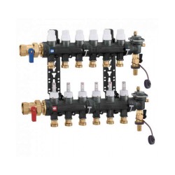 CALEFFI Kolektori ar plūsmas mērītāju 3 ceļu