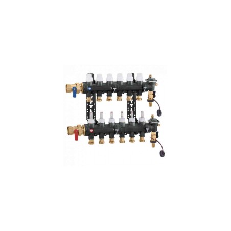 CALEFFI Kolektori ar plūsmas mērītāju 7 ceļu