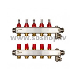 SSM-5F Kolektors 5+5 ar plūsmas mērītāju 1" DANFOSS