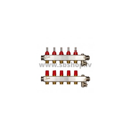 SSM-5F Kolektors 5+5 ar plūsmas mērītāju 1" DANFOSS