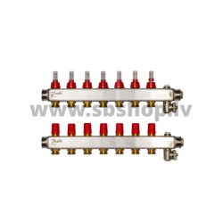 SSM-7F Kolektors 7+7 ar plūsmas mērītāju 1" DANFOSS