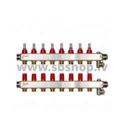 SSM-8F Kolektors 8+8 ar plūsmas mērītāju 1" DANFOSS