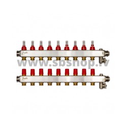 SSM-9F Kolektors 9+9 ar plūsmas mērītāju 1" DANFOSS