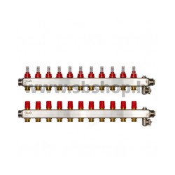 SSM-11F Kolektors 11+11 ar plūsmas mēr. 1" DANFOSS