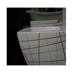 WC Bidē SQUARE balts/zelts 415G [EN]