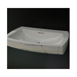 Izlietne SQUARE balts/zelts 415G [EN]