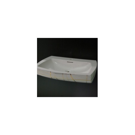 Izlietne SQUARE balts/zelts 415G [EN]