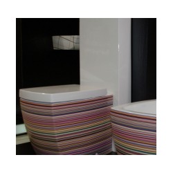 WC Pods SQUARE balts/krāsains ar SC vāku, bez skalojamās kastes