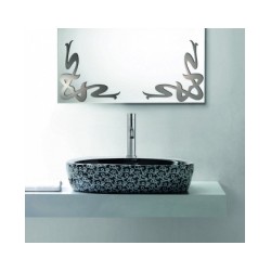 Izlietne OVALE melna glanceta ar dekoru 660x510cm stiprināma pie sienas vai liekama uz virsmas [EN]