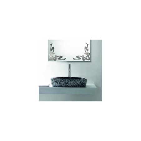 Izlietne OVALE melna glanceta ar dekoru 660x510cm stiprināma pie sienas vai liekama uz virsmas [EN]