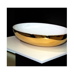 Izlietne THIN OVALE balts/zelts 250 [EN]