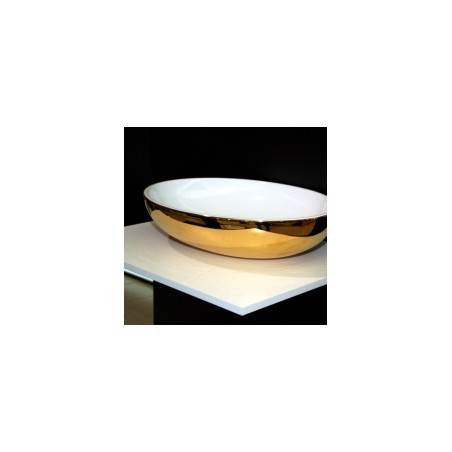 Izlietne THIN OVALE balts/zelts 250