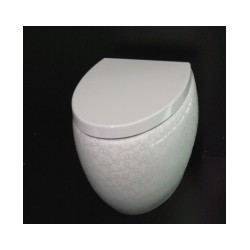 WC Pods OVAL balts+ 400 dekors +SC vāks 100