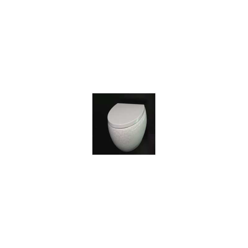 WC Pods OVAL balts+ 400 dekors +SC vāks 100