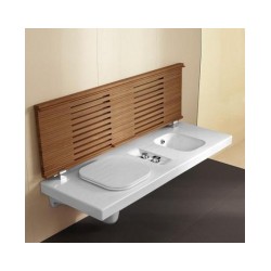 HATRIA G-FULL Pods labās puses WC+bidē komplekts ar baltu SC vāku 120x50cm, piekarināms pie sienas, balts
ar koka vāku [EN]