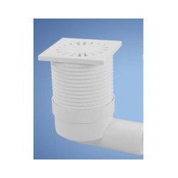 Grīdas noteces PVB DN50 ar sānu izeju balta