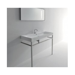 Izlietne CENTO 120x45 kantaina, balta ar metāla kājām