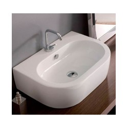 Izlietne FLO 50*40 balta KERANAS liekama uz virsmas vai stiprināma pie sienas