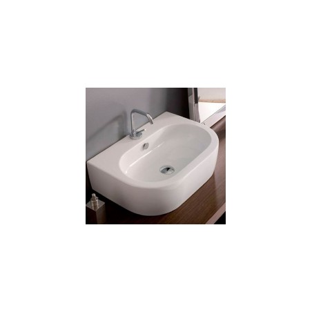 Izlietne FLO 50*40 balta KERANAS liekama uz virsmas vai stiprināma pie sienas