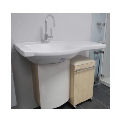 Keramiska izlietne VITELLA 800x45cm ar skapīti balts/koks KERAMAG