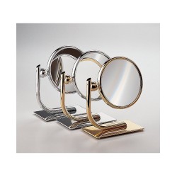 Spogulis galda uz pamatnes, hromēts/zelta