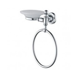 Ziepju trauka turētājs ar dvieļa riņķi PERLA hromēts