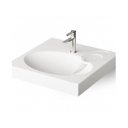 Izlietne virs veļas mašīnas CLARO balta ar ziepju trauku un stiprinājumiem. Akmens masa [EN]