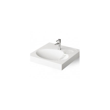 Izlietne virs veļas mašīnas CLARO balta ar ziepju trauku un stiprinājumiem. Akmens masa