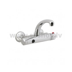 Maisītājs izlietnes SANELA no sienas augstā 25cm iztece ar sensoru un termostatu, nerūsējošais tērauds  9V