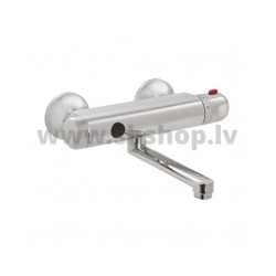 Maisītājs izlietnes SANELA no sienas 25cm iztece ar sensoru un termostatu, nerūsējošais tērauds  9V