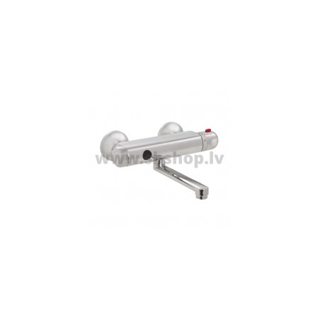 Maisītājs izlietnes SANELA no sienas 25cm iztece ar sensoru un termostatu, nerūsējošais tērauds  9V [EN]