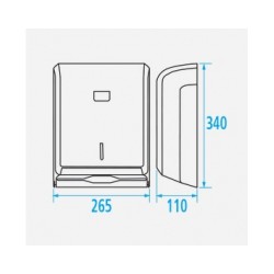Papīra dvieļu turētājs ABS 340x265x110mm, balts [EN]