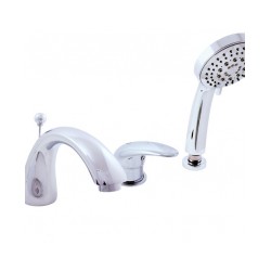 Maisītājs uz vannas malas DUNAJ 3-ceļu ar dušas šļūteni 2m, hromēts [EN]