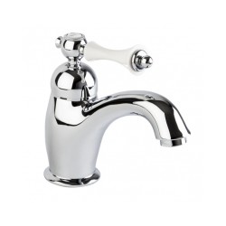 BIANCHI izlietnes maisītāji LIBERTY ar baltu rokturi un vārstu 1 1/4`, hromēts