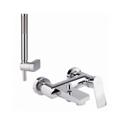 BIANCHI vannas maisītāji FREEDOM ar dušas komplekts, Bi-Color Hroms/sarkans (attēlā hroms)