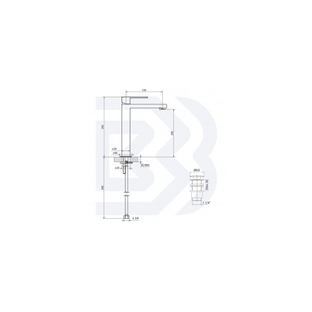BIANCHI izlietnes maisītājs METRO augstais ar noplūdi, hroms [EN]