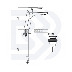 SKY izlietnes maisītājs Bianchi ar noplūdi, hroms