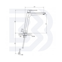 SKY izlietnes augstais maisītājs Bianchi ar noplūdi, hroms