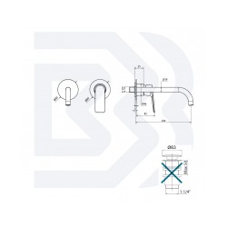 SKY Izlietnes maisītājs no sienas ar iebūvējamo daļu, iztece 230mm, hroms AKCIJA BIANCHI